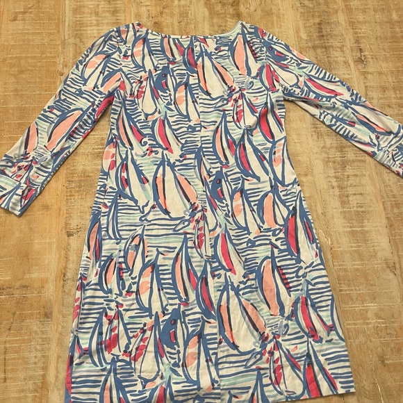 Lily Pulitzer       Red Right Return Marlowe Boatneck T-Shirt Dress - Picture 8 of 11